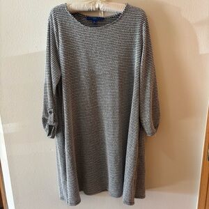 Apt. 9 Black and White Long Sleeve Dress